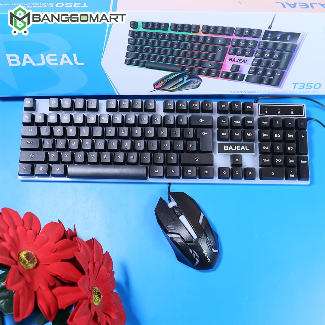 BAJEAL T350 Wired USB Gaming Keyboard & Mouse Combo For PC Desktop