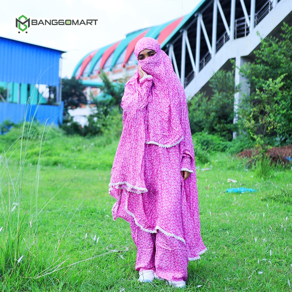 লিলিয়ান সুতি কাপড়ের প্লাজু ও লং খিমার সেট (KC-03)