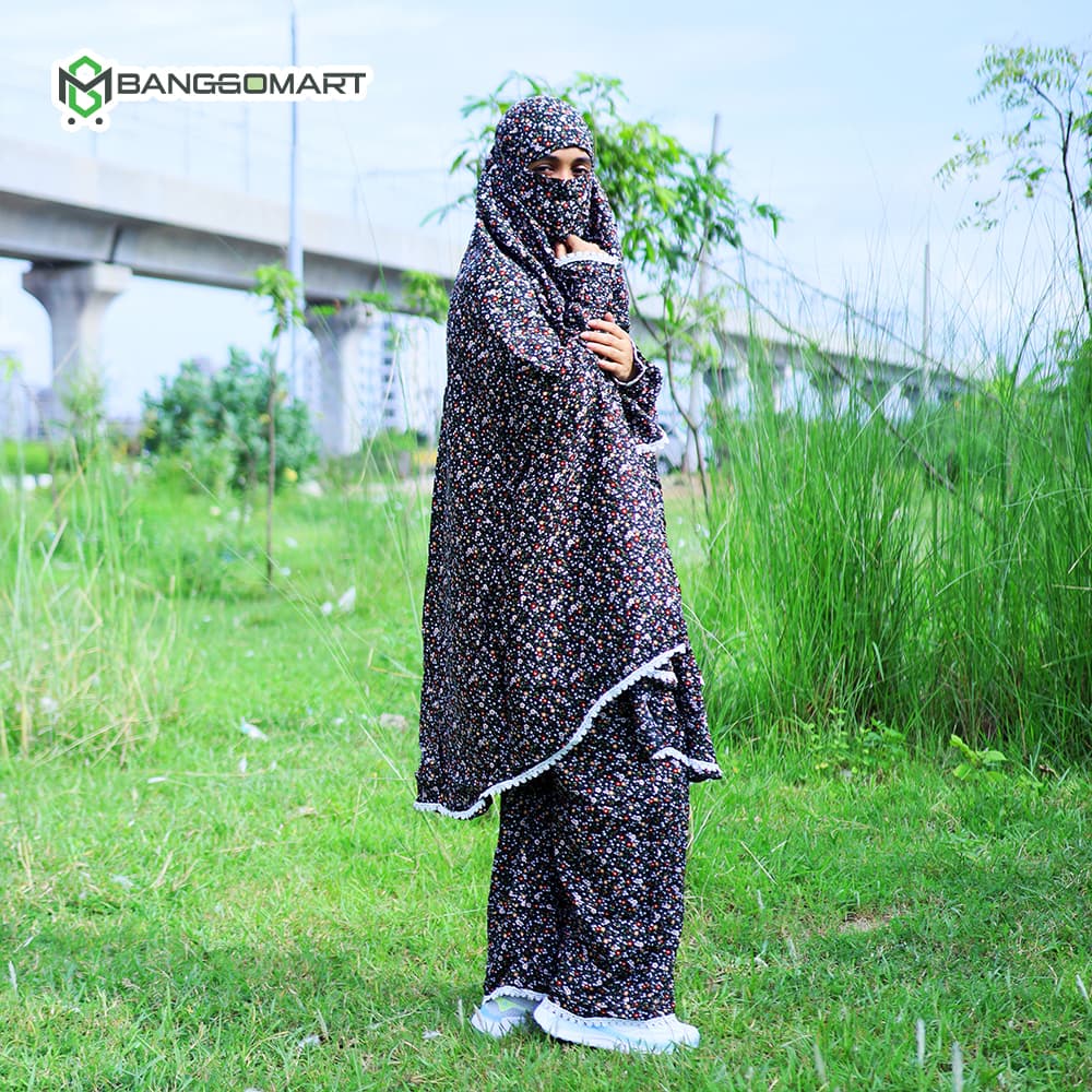 লিলিয়ান সুতি কাপড়ের প্লাজু ও লং খিমার সেট (KC-02)