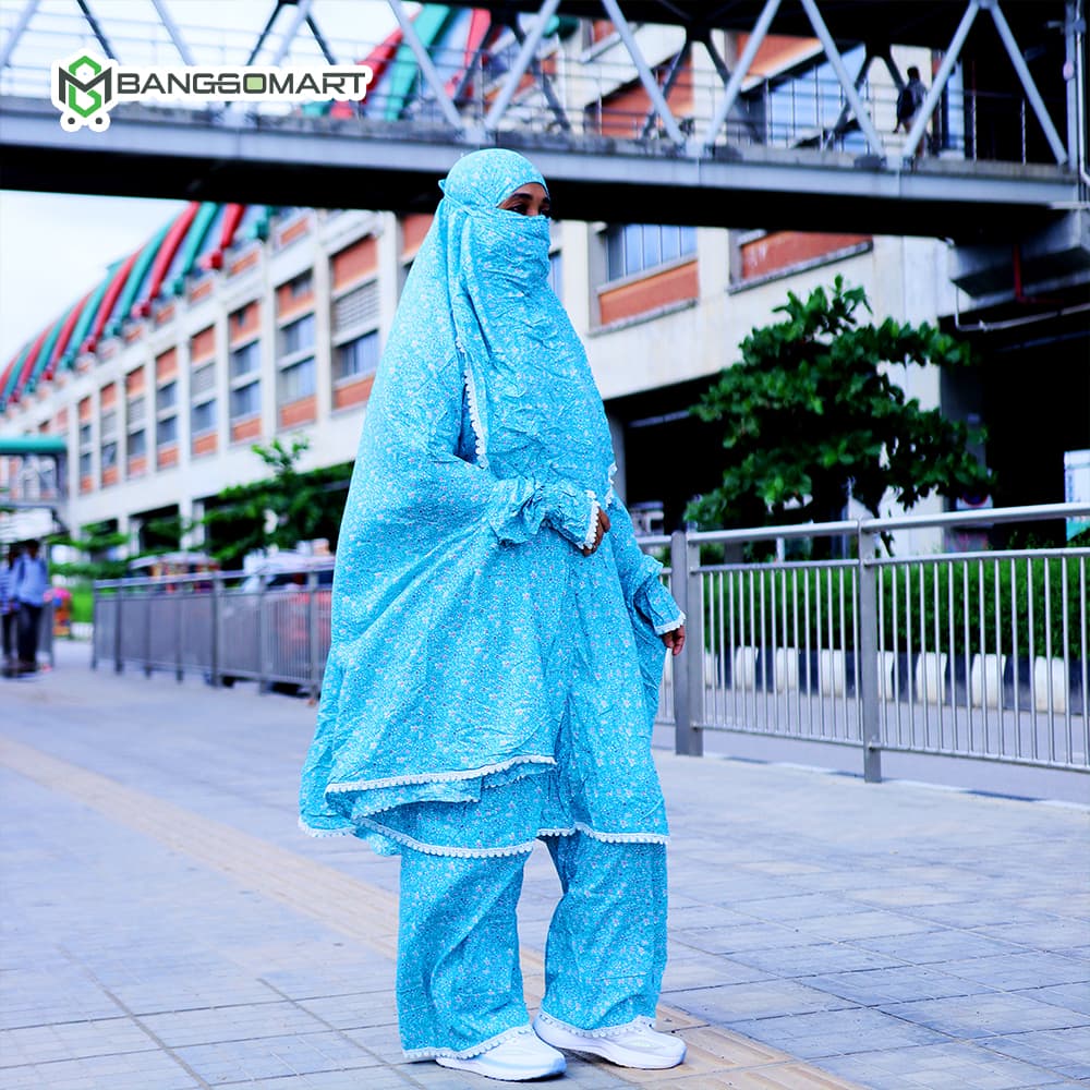 লিলিয়ান সুতি কাপড়ের প্লাজু ও লং খিমার সেট (KC-01)